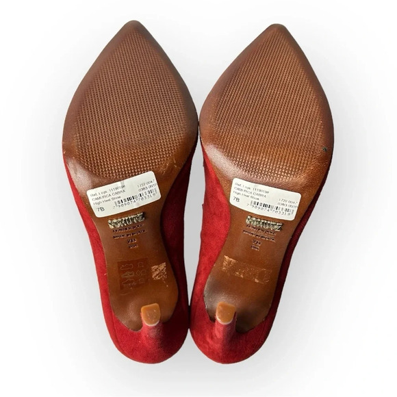 Schutz Red Strappy Heels 7B - Picture 6 of 7